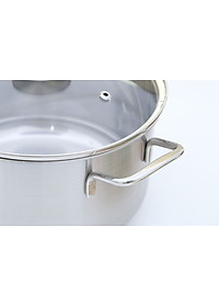 Bộ 3 Nồi Inox 3 Đáy Nắp Kính Fivestar FS06CG - Hàng Chính Hãng