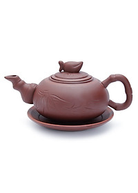 Bộ Bình Trà Đào Chỉ Đỏ S1 Gốm Sứ Bát Tràng - T571H