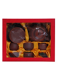 Bộ Bình Trà Tống Chỉ Đỏ Gốm Sứ Bát Tràng T574-H