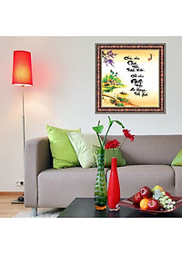 Tranh Thư Pháp MONG CHA MẸ SỐNG LÂU V44-15 (46 x 46 cm) Thế Giới Tranh Đẹp