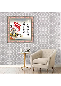 Tranh Thư Pháp HƯƠNG SẮC MÙA XUÂN V44-19 (46 x 46 cm) Thế Giới Tranh Đẹp