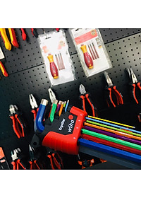 Bộ lục giác đầu bi màu 9 chi tiết Wiha 41483 hệ mét (mã 43849 không hộp)
