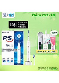 Bàn Chải Điện P/S S100 PRO – Công Nghệ Sóng Âm, Chải Sạch Mảng Bám Tới 10X – Trắng Sáng