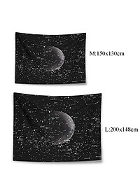 Combo bộ thảm tranh treo tường họa tiết dải ngân hà bằng vải mỏng và dây đèn led đom đóm trang trí (vải+ dây led+đinh)