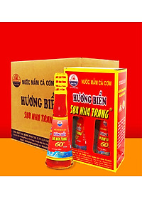 Thùng 6 Chai Nước mắm Nhỉ Cá cơm 584 Nha Trang - 60 độ đạm - Chai thủy tinh 510ml
