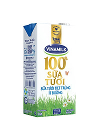Thùng 12 Hộp Sữa Tươi Tiệt Trùng Vinamilk 100% Ít Đường (1L)