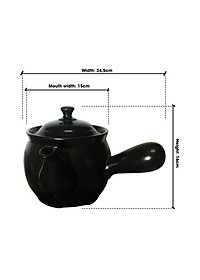 Ấm sắc thuốc bắc truyền thống NodaCook không mâm nhiệt kim loại bên trong 1.8 lít màu đen không kèm bếp điện - Hàng chính hãng