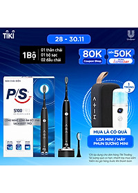 Bàn Chải Điện P/S S100 PRO – Công Nghệ Sóng Âm, Chải Sạch Mảng Bám Tới 10X – Đen Nhám