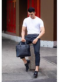 Cặp Công Sở Lata ( Thời trang nam basic đựng laptop 14,6 inch - Cặp da CA28 )