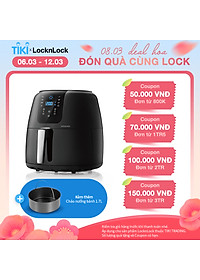 Nồi Chiên Không Dầu Điện Tử Lock&Lock EJF296BLK (7.2 Lít) – Kèm Chảo Nướng – Hàng Chính Hãng