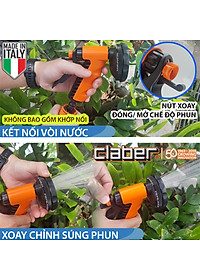 Vòi Tưới Cây Đa Năng 4 Chế Độ Claber Ergo Graden 9391, ngõ vào kết nối nhanh, có khóa cài chống mỏi tay