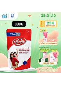 Sữa Tắm Lifebuoy Sạch Khuẩn Bảo Vệ Khỏi 99.9% Vi Khuẩn Chứa Ion Bạc+ Hỗ Trợ Cùng Đề Kháng Da Tự Nhiên Túi 800G