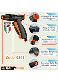 Súng Tưới Cây Đa Năng Claber Precision 9561, kết nối nhanh, chỉnh được áp lực nước, phun nước 2 chế độ, có khóa rảnh tay