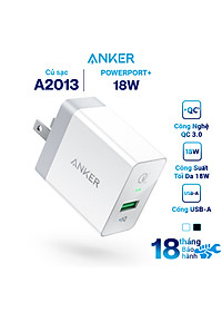 Adapter Sạc 1 Cổng Anker PowerPort+ 18W Tích Hợp PowerIQ Hỗ Trợ Sạc Nhanh QC 3.0 – A2013 – Hàng Chính Hãng