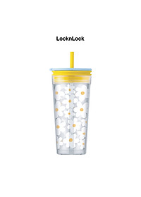 Ly nhựa 2 lớp có ống hút LocknLock Bucket Cold Cup with Straw HAP520 580ml