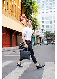 Cặp Công Sở Lata ( Thời trang nam basic đựng laptop 14,6 inch - Cặp da CA28 )