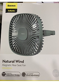 Quạt mini gắn lưng ghế dùng trên xe ô tô Baseus Natural Wind Magnetic Rear Seat Fan (Pin sạc 1000mAh,2 cấp tốc độ, kết nối từ tính),giao màu ngẫu nhiênHÀNG NHẬP KHẨU
