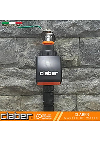 Bộ Hẹn Giờ Tưới Cây Tự Động 15 Kênh Vặn Claber Aquauno Logica 8422, ngõ vào ren 27mm, dùng pin 9V, 2 lần tưới trong ngày