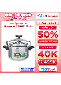 Nồi Áp Suất Cơ Nagakawa NAG1471 (7 Lít) – Làm Bằng Hợp Kim Nhôm Cao Cấp Siêu Bền – Dùng Với Bếp Gas, Bếp Hồng Ngoại – Hàng Chính Hãng