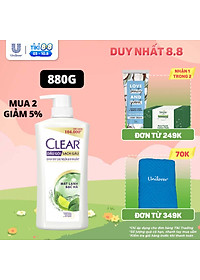 Dầu gội 880g Clear Sạch Gàu Mát Lạnh Bạc Hà 3X Sức Mạnh Đánh Bay Gàu, Ngứa, Vi Khuẩn