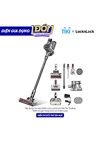 Máy hút bụi không dây Lock&lock ENV356GRY đa năng cầm tay 3 trong 1 (lau sàn, hút bụi, hút bụi giường nệm), động cơ BLDC (350W) - Hàng chính hãng