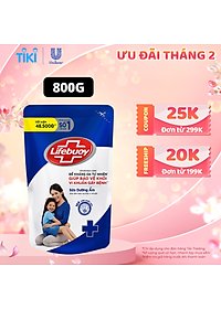 Sữa Tắm Lifebuoy Sạch Khuẩn Chăm Sóc Da Ngăn Ngừa Vi Khuẩn Lây Lan Với Ion Bạc+ Hỗ Trợ Cùng Đề Kháng Da Tự Nhiên Túi 800G