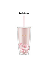 Ly Nhựa 2 Lớp LocknLock Double Wall Cold Cup Cherry Blossom 750ml HAP509