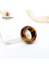Nhẫn đá thạch anh mắt hổ vàng nâu ni 20 mệnh thổ, kim - Ngọc Qúy Gemstones