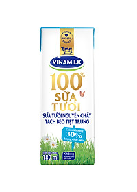 Thùng 48 Hộp Sữa Tươi Tiệt Trùng Vinamilk 100% Không Đường (180ml / Hộp)