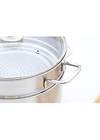 Bộ Nồi Inox 3 Đáy Gồm 3 Nồi 1 Chảo 1 Xửng Fivestar FS08CG1 - Hàng Chính Hãng