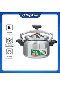 Nồi Áp Suất Cơ Nagakawa NAG1451 (5 Lít) – Làm Bằng Hợp Kim Nhôm Cao Cấp Siêu Bền – Dùng Với Bếp Gas, Bếp Hồng Ngoại – Hàng Chính Hãng