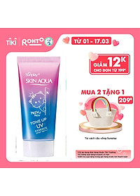 Tinh chất chống nắng nâng tông dành cho da khô/thường Sunplay Skin Aqua Tone Up UV Essence Lavender SPF50+ PA++++ (50g)