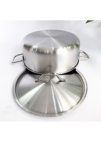 Bộ Nồi Inox 430 cao cấp 1 Đáy Fivestar 3 Chiếc Nắp Inox , dùng được mọi bếp , tặng 1 rổ inox 22cm