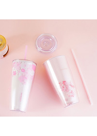 Ly Nhựa 2 Lớp LocknLock Double Wall Cold Cup Cherry Blossom 750ml HAP509