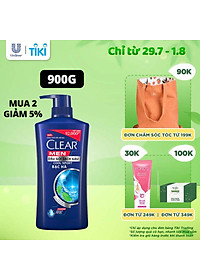 Dầu Gội Đầu Clear Men Cool Sport Dầu Gội Bạc Hà Mát Lạnh Cực Đỉnh Suốt Ngày Dài Đánh Bay Gàu, Ngứa & Vi Khuẩn 900g