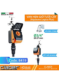 Bộ Hẹn Giờ Tưới Cây Tự Động 15 Kênh Vặn Claber 8419 - Kết Nối Cảm Biến Mưa 