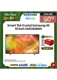 Smart Tivi Crystal Samsung 4K 55 inch UA55AU8000 Mới 2021