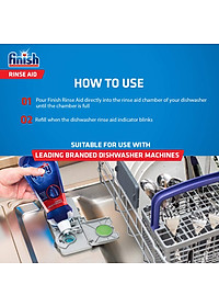 Nước làm bóng và khô bát, đĩa Finish Dishwasher Shine & Dry Regular 400ml QT017391