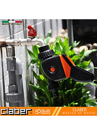 Bộ Hẹn Giờ Tưới Cây Tự Động 15 Kênh Vặn Claber Aquauno Logica 8422, ngõ vào ren 27mm, dùng pin 9V, 2 lần tưới trong ngày