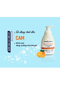 Nước rửa tay hữu cơ diệt khuẩn dạng bọt tinh dàu Cam 250ml thương hiệu Ecocare
