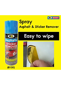 Chai xịt tẩy keo decal, băng dính,  keo dán, nhựa đường.. Asphalt & Sticker Remover - Bosny  B130 - 435 cc  - nhập khẩu Thái Lan (tặng kèm khăn lau và khẩu trang bằng vải không dệt)