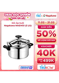 Nồi Áp Suất Cơ Nagakawa NAG1451 (5 Lít) – Làm Bằng Hợp Kim Nhôm Cao Cấp Siêu Bền – Dùng Với Bếp Gas, Bếp Hồng Ngoại – Hàng Chính Hãng