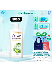 Dầu gội 880g Clear Sạch Gàu Mát Lạnh Bạc Hà 3X Sức Mạnh Đánh Bay Gàu, Ngứa, Vi Khuẩn