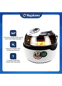 Nồi Chiên Không Dầu Điện Tử Xoay 360 Độ Nagakawa NAG3303 (9.0 Lít) – Hàng chính hãng