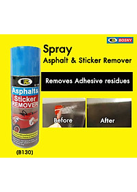 Chai xịt tẩy keo decal, băng dính,  keo dán, nhựa đường.. Asphalt & Sticker Remover - Bosny  B130 - 435 cc  - nhập khẩu Thái Lan (tặng kèm khăn lau và khẩu trang bằng vải không dệt)