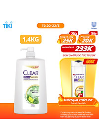 Dầu Gội 1.4kg Clear Sạch Gàu Mát Lạnh Bạc Hà 3X Sức Mạnh Đánh Bay Gàu, Ngứa, Vi Khuẩn