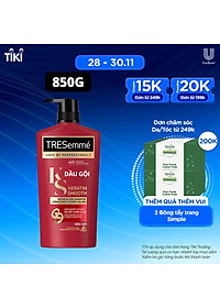 Dầu gội TRESEMME Keratin Smooth Cho tóc khô xơ rối Công thức Hydrolyzed Keratin Dưỡng Tóc Vào Nếp Suôn Mượt 850g