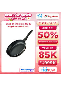 Chảo cạn đáy từ 5 lớp chống dính cao cấp Nagakawa – Dùng trên mọi loại bếp – Hàng chính hãng