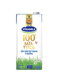 Thùng 12 Hộp Sữa Tươi Tiệt Trùng Vinamilk 100% Ít Đường (1L)