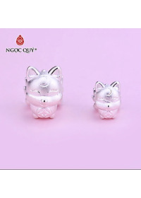 Charm bạc hồ ly 9 đuôi xỏ ngang - Ngọc Quý Gemstones